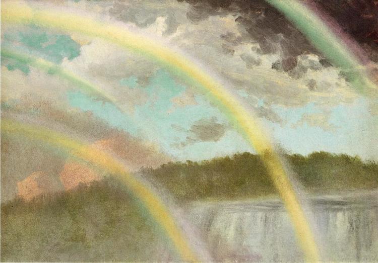 Albert Bierstadt Oil Painting Four Rainbows over Niagara - Click Image to Close